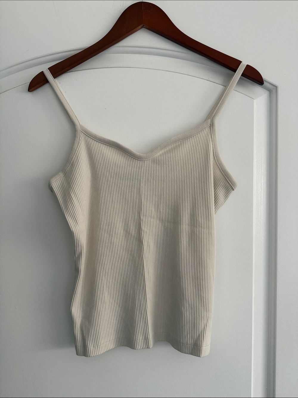 J.Crew Cream Ribbed Camisole, Size L